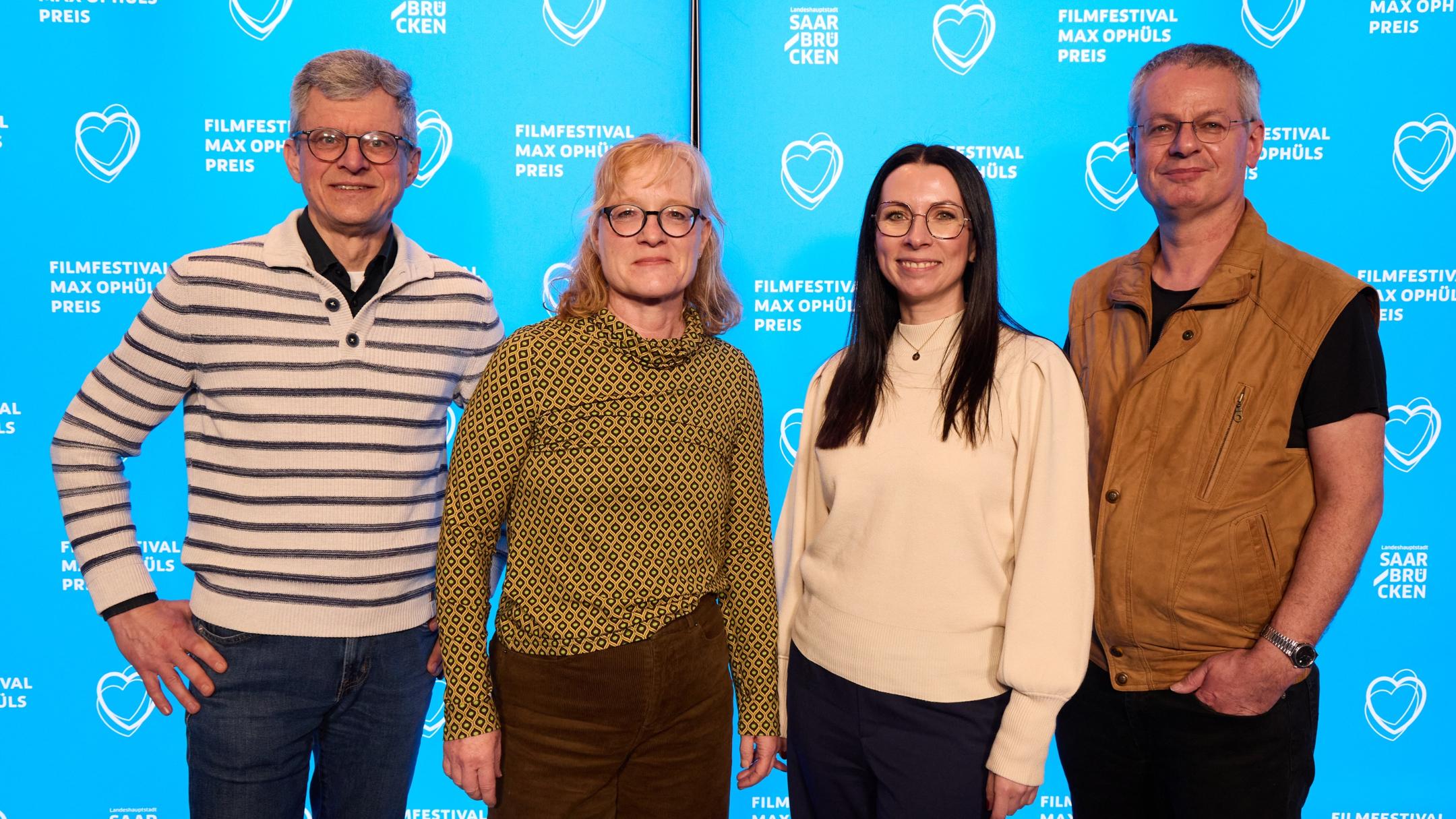Die Ökumenische Jury beim Max-Ophüls-Filmfestival 2026 (v.l.): Alfred Jokesch, Marion Latz, Anke Jung, Oliver Gross